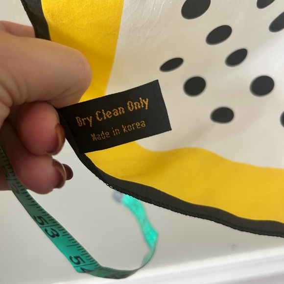Carolina Herrera Yellow and Black Polka Dot Scarf - Picture 4 of 5
